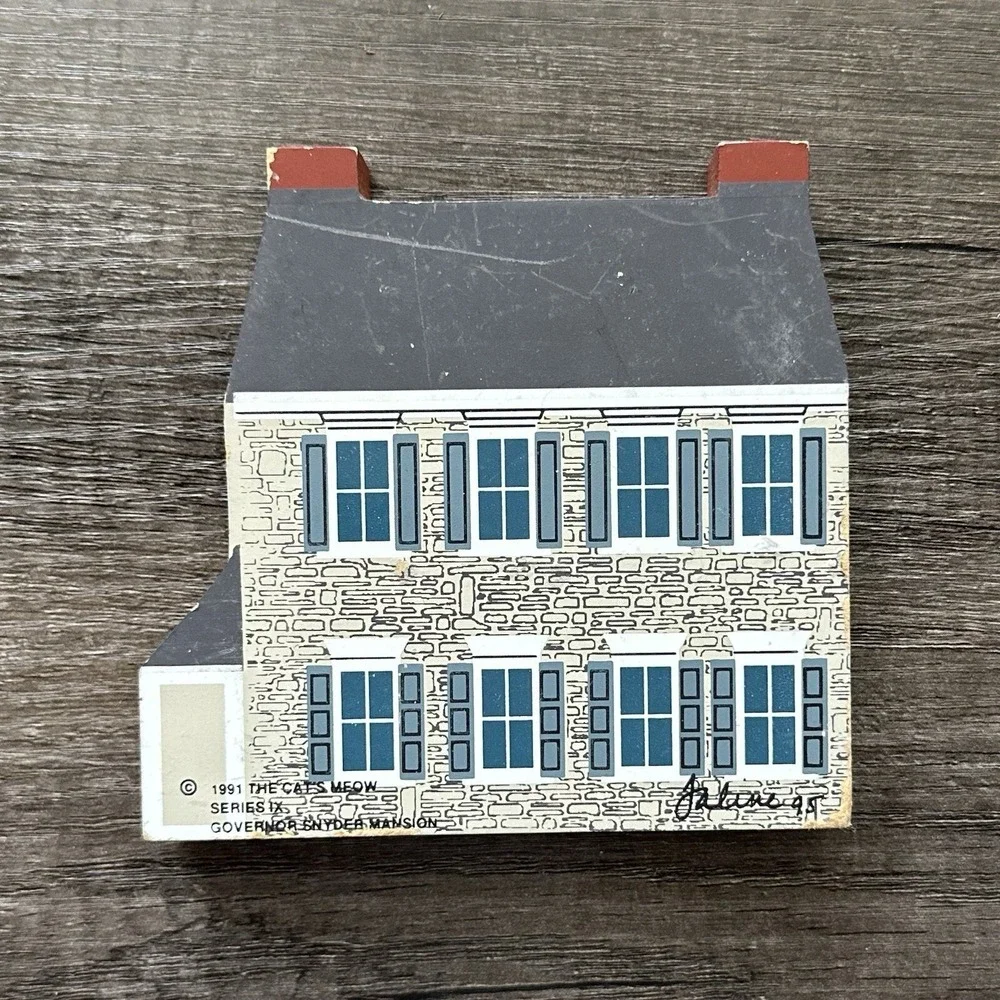 1991 The Cat's Meow Governor Snyder Mansion Series IX Signed Faline Shelf Sitter